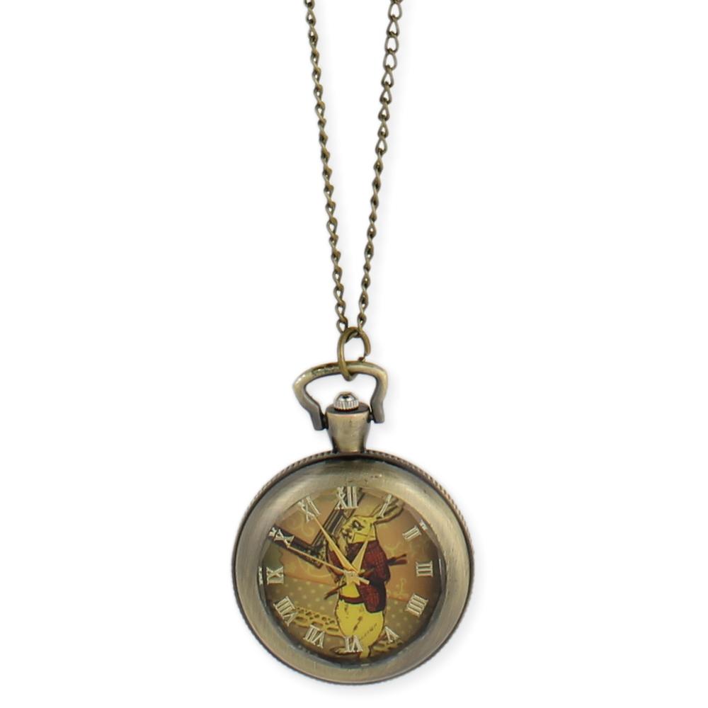 ... necklaces fashion non stone zad gold metal white rabbit pendant watch